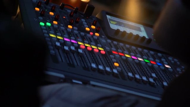 The mixing desk on a live concert