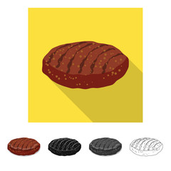 Isolated object of burger and sandwich symbol. Set of burger and slice vector icon for stock.