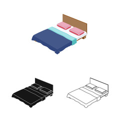 Isolated object of bedroom and room symbol. Collection of bedroom and furniture vector icon for stock.