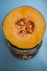 pumpkin on a blue background