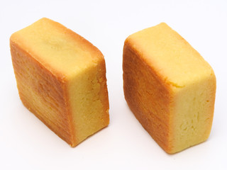 High angel view of sweet pineapple cake isolated on white background.Taiwan famous and traditional pastry, snack, dessert.Taiwan rural industry and food culture.