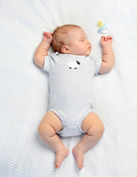 Portrait of a sleeping 3 month old baby