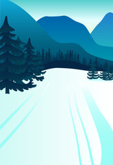 mountains. Vector background with polygonal landscape illustration. flat design. vector illustration