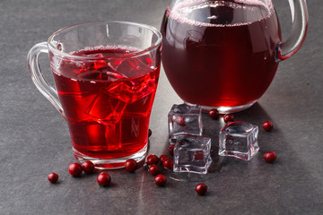 Blackberry fruit drink in a glass
