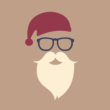 Nikolaus mit Brille auf retro Geschenkpapier