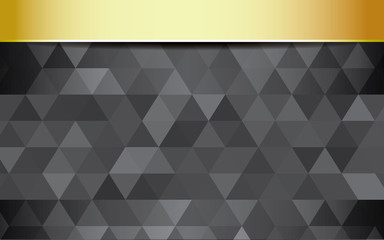 Obraz premium Abstract background of black triangles with golden shape