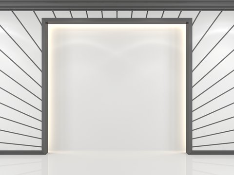 Niche in the wall white with decorative white rays