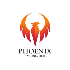 Fototapeta premium koncepcja logo luksusowego feniksa, najlepszy projekt logo ptaka feniksa, logo wektor feniksa, kreatywne logo mitologicznego ptaka