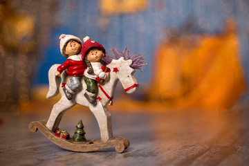 A horse on a festive background