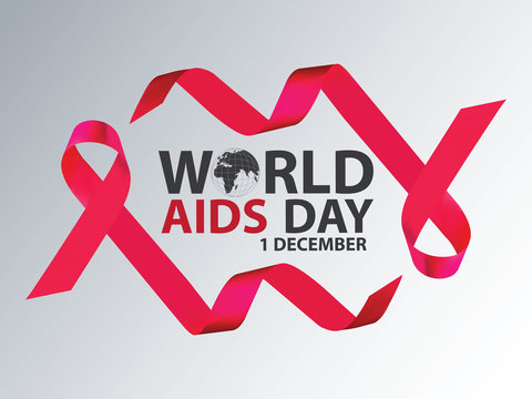World AIDS Day. 1st December. Aids Awareness Red Ribbon concept. hiv wareness.