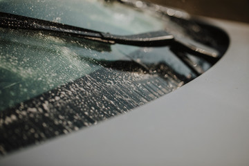 Windshield car. And wipers - wash the glass