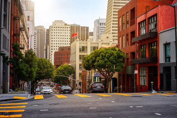 Fototapeta premium City buildings and roads, San Francisco, USA