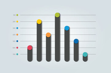 Flat chart, graph. Simply color editable. Infographics elements.