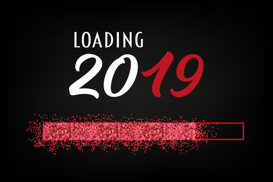 2019 in rot auf schwarzem Hintergrund