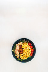 Caesar salad and Roasted Chicken of Italian Cheese tomatoes