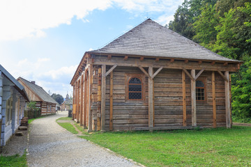 Fototapeta na wymiar Reconstruction of Synagogue from Polaniec, now in Sanok, Podkarpacie, Poland