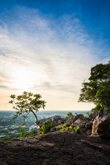 Aerial view landscape from the top of mountain