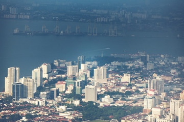 Obraz premium Penang cityscape, view from Penang hills