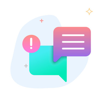 New Message, Dialog, Chat Speech Bubble Notification flat gradient icon vector