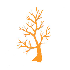 tree paper cut isolated on white background