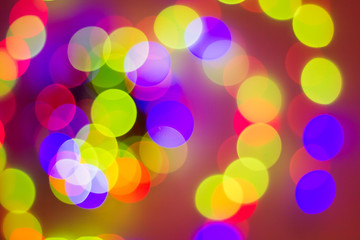 Abstract circular bokeh background of Christmas light