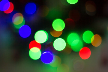 Abstract circular bokeh background of Christmas light