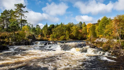 No drill light filtering roller blinds Waterfalls Autumn at the waterfalls on the River Affric