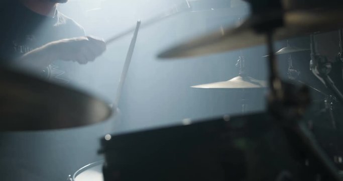 Drummer playing his drumms