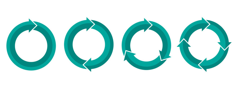 Set of circular arrows. Vector illustration.