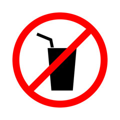 No drink sign. Vector illustration.