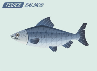 Obraz premium Fish character. Cartoon vector illustration