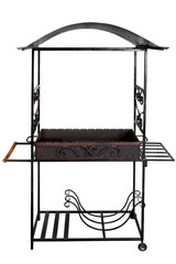 Large grill with a roof for cooking kebabs.