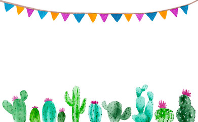 Set of watercolor cactus, succulent, isolated watercolor illustration. Natural watercolor design elements, botanical collection. Design for wedding,greeting card,photos,blogs,wreaths,pattern.