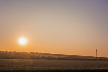 Sunrise over the Mountains - Fiery daybreak over the foothills of the Sierra Madre Occidental range near Mazatlan, Mexico