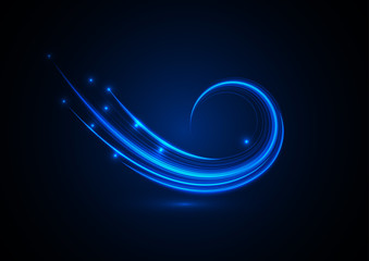 Blue branched neon arc with sparks