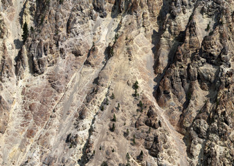rock patterns at Grand Canyon of the Yellowstone River, Yellowstone National Park, WY, USA