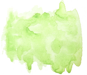 Pastel watercolor -  light green-blue shades. Painted by hand on paper. Abstract background for websites, banners, design, print. With space for text.