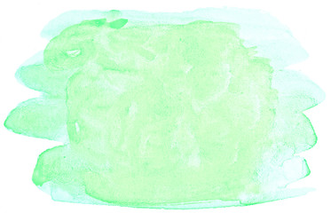 Pastel watercolor -  light green-blue shades. Painted by hand on paper. Abstract background for websites, banners, design, print. With space for text.