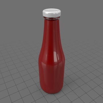 Thin ketchup bottle without label