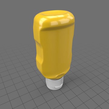 Wide mustard bottle without label