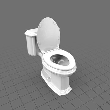 Modern toilet with lid open