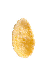 Crispy cornflake on white background. Healthy breakfast