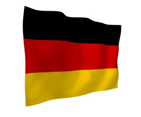 Flag of Germany. Wide format 3D illustration. State symbol of the Federal Republic of Germany. 3D rendering