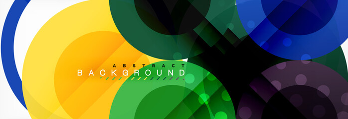 Fototapeta premium Abstract colorful geometric composition - multicolored circle background