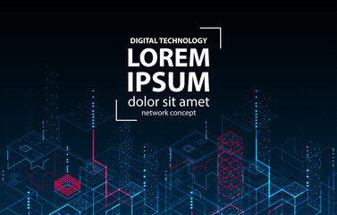 Technology background. Binary computer code.  Vector illustration.