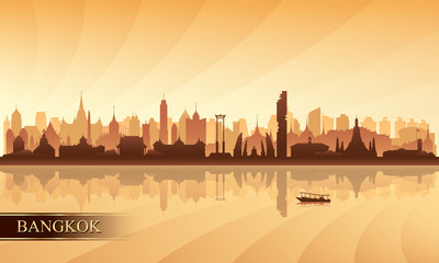 Bangkok city skyline silhouette background