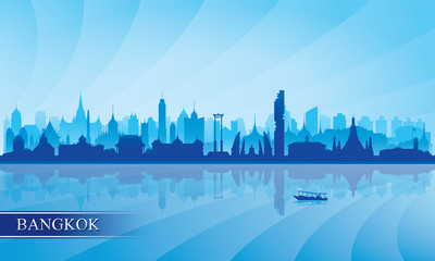 Bangkok city skyline silhouette background - 226543184