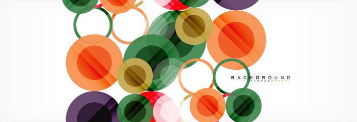 Abstract colorful geometric composition - multicolored circle background
