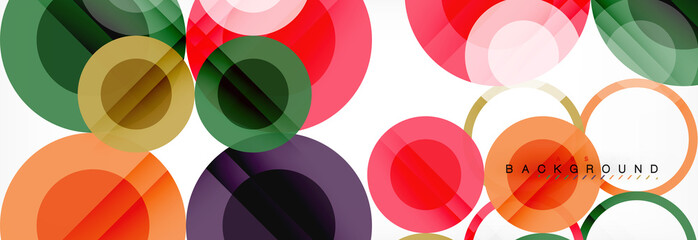 Abstract colorful geometric composition - multicolored circle background