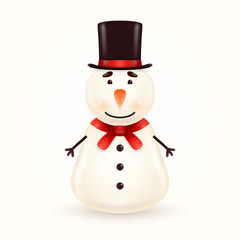 Snowman character illustration isolated on white background